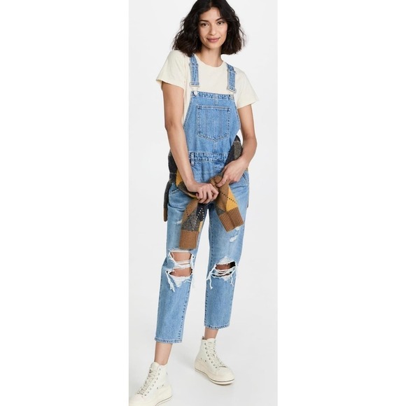 NWT BlankNYC Girls' Loosen Up Denim Overalls Size 14 - Picture 5 of 6